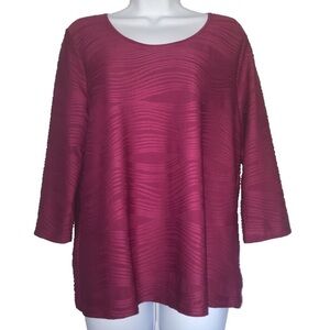Slinky Brand Wave Textured Stretch Jersey Top L
